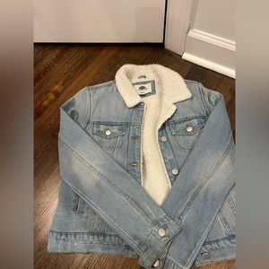 fuzzy jean jacket